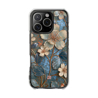 Gilded Blossom Reverie · Clear Impact Magnetic Phone Case for iPhone · Teal