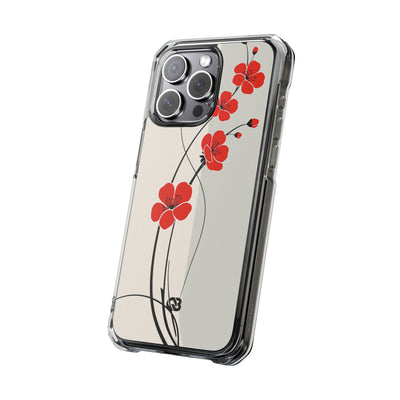 Red Impact MagSafe Phone Case for iPhone - Crimson Plum Ink