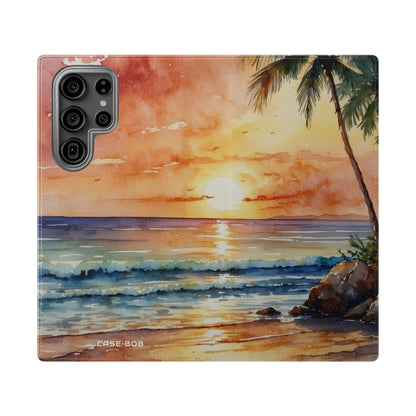 Golden Palm Sunset - Samsung S23 Ultra Case - Wallet