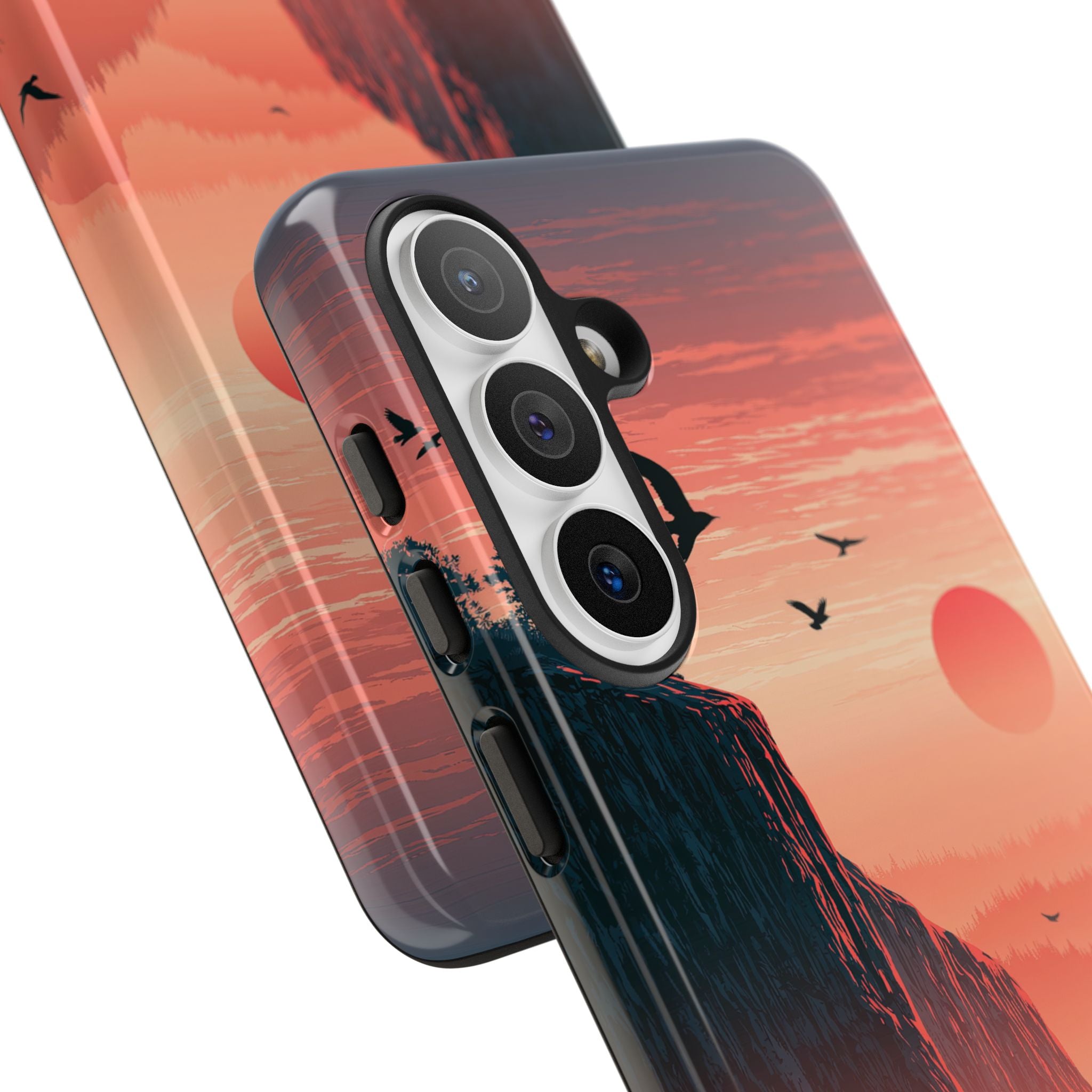 Orange Tough Phone Case for Samsung - Crimson Ridge Flight