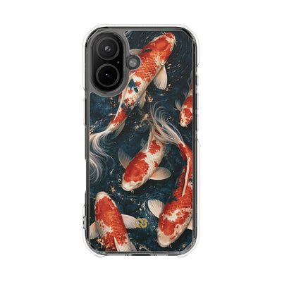 Imperial Nishikigoi · Clear Impact Magnetic Phone Case for iPhone ·  Blue