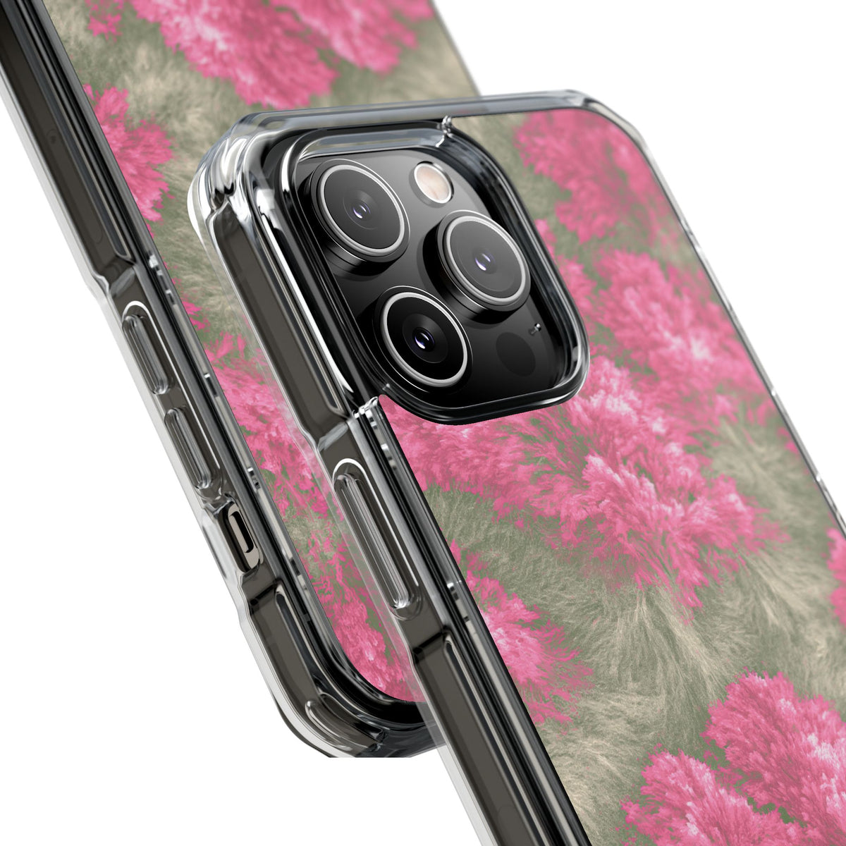 Digital Blossom · Clear Impact Magnetic Phone Case for iPhone · Pink