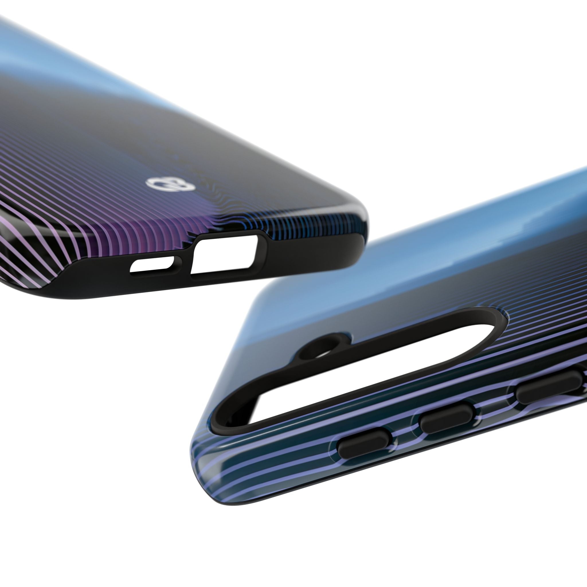 Blue Tough Phone Case for Samsung - Indigo Distortion Wave