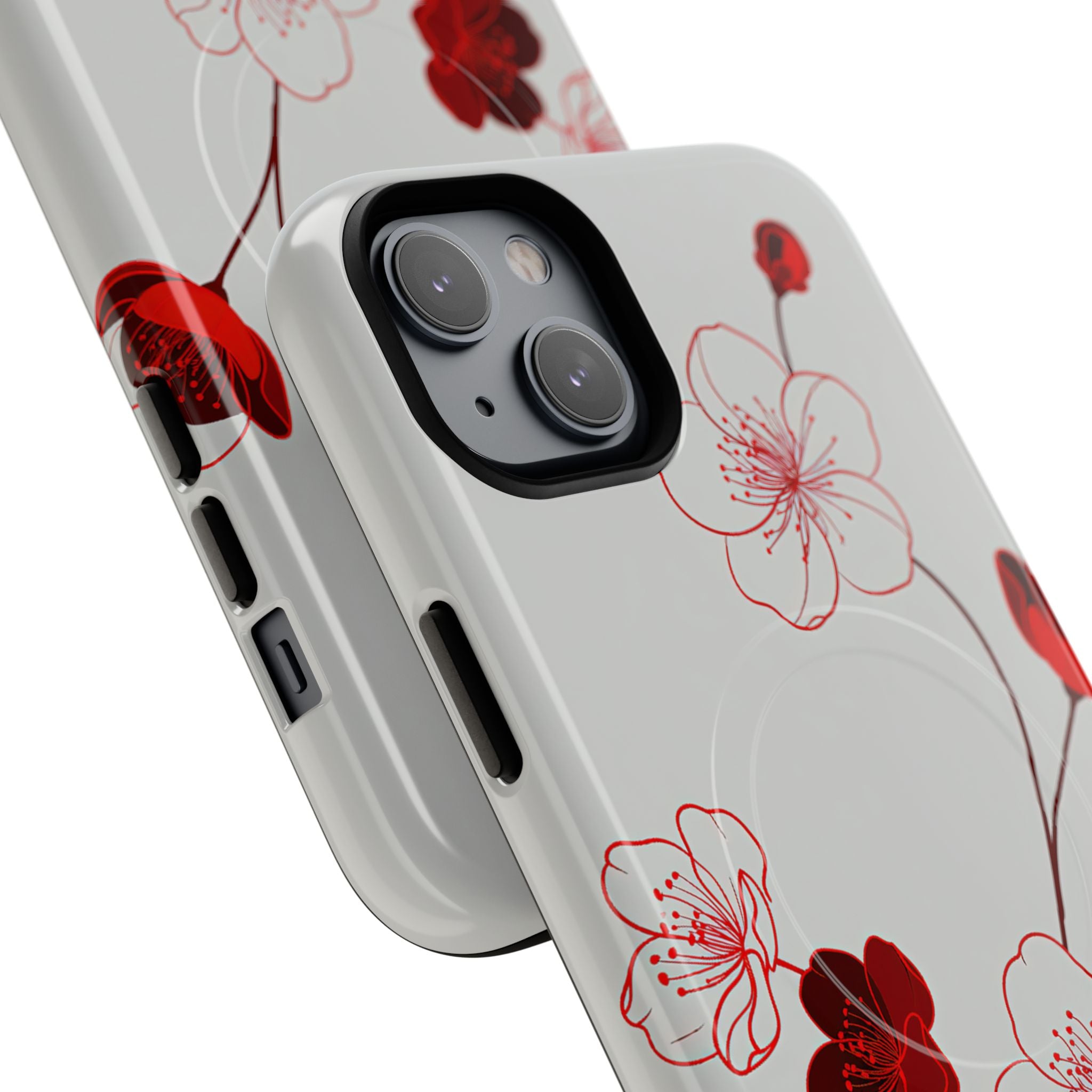 Red Tough 2.0 Magsafe Phone Case for iPhone - Kyoto Ember Bloom