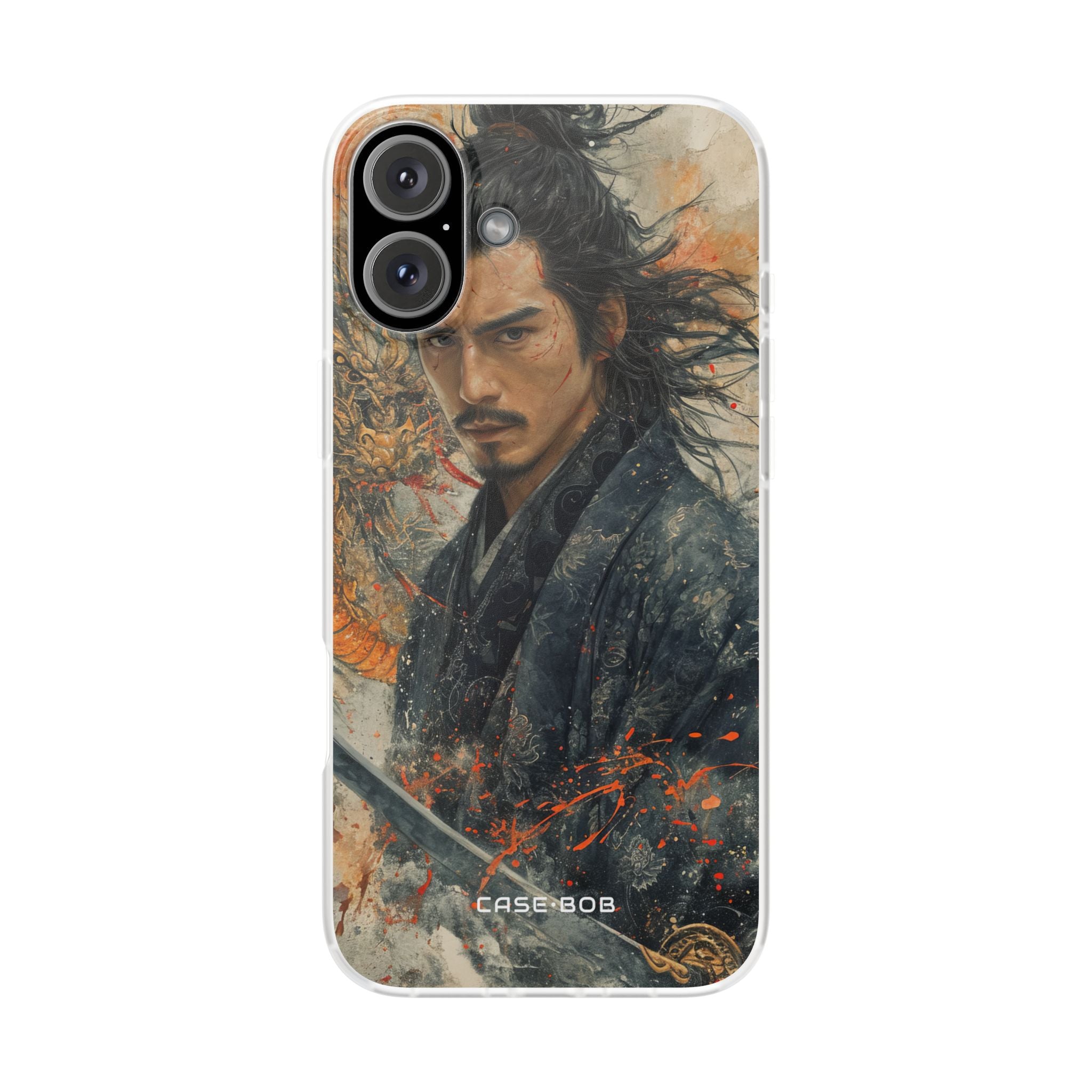 Dragonblade Warrior iPhone 16 Plus Cover - Blød