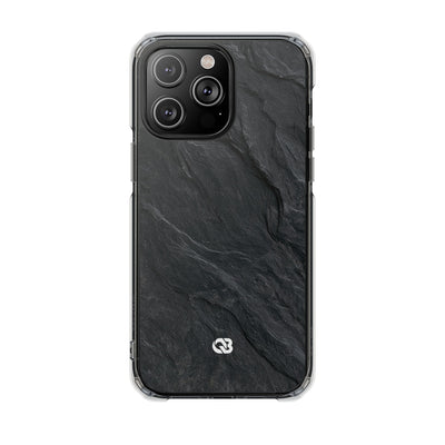 Dark Slate Strata · Clear Impact Magnetic Phone Case for iPhone ·  Black