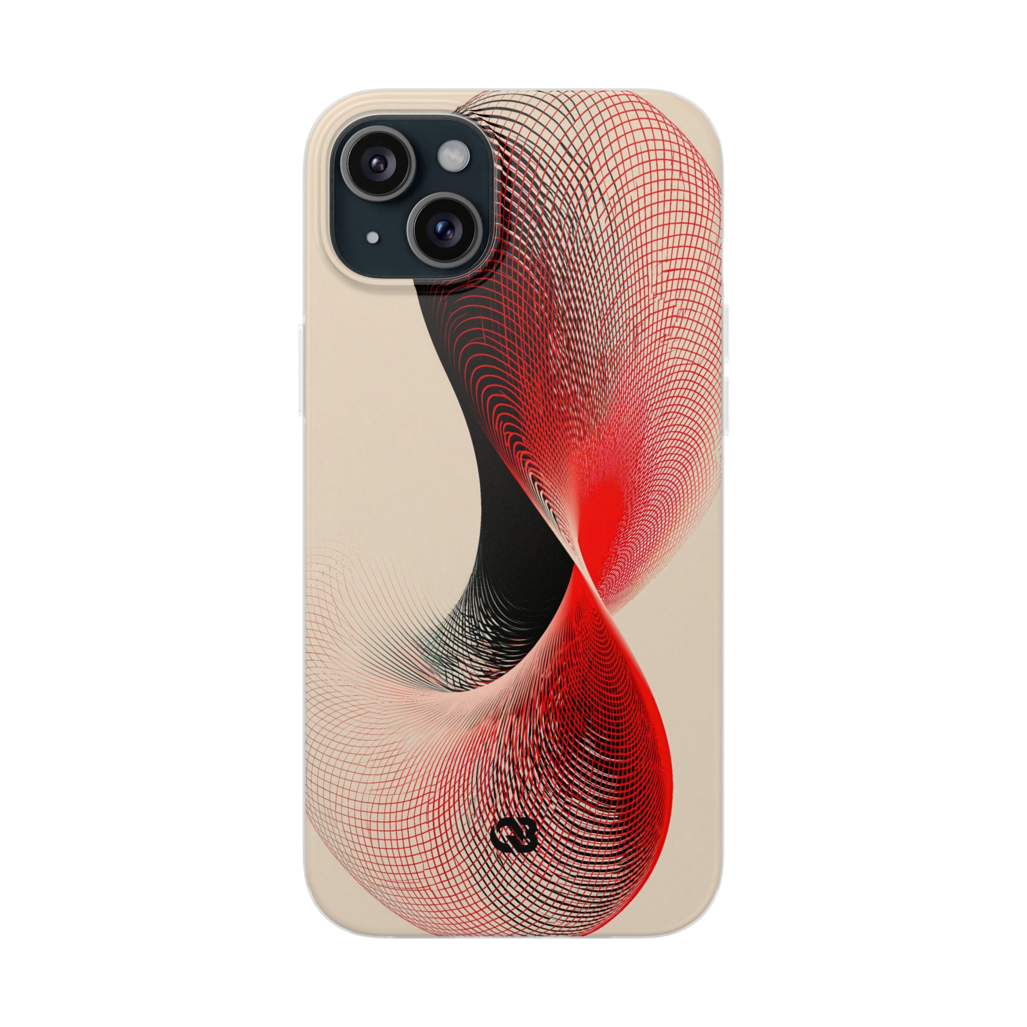 Red Lite Phone Case for iPhone - Crimson Grid Vortex