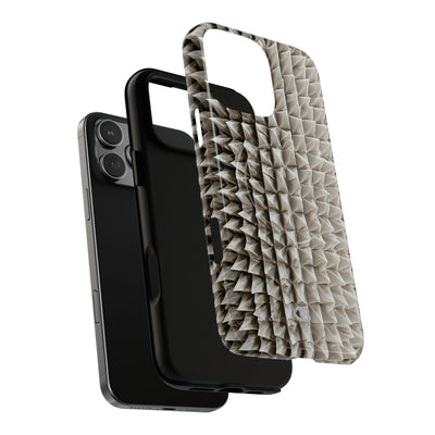 Beige Tough 2.0 Magsafe Phone Case for iPhone - Bone Spiked Grid