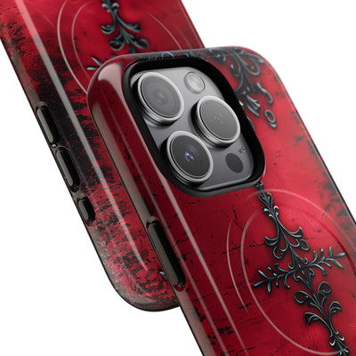 Crimson Gothic Filigree · Tough+ Coque de téléphone pour iPhone · MagSafe