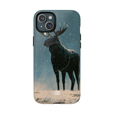 Nordic Boreal Moose · Tough 2.0 Magnetic Phone Case for iPhone · Blue