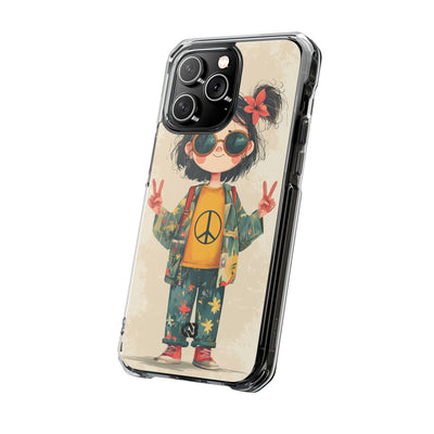 Retro Peace Girl · Impact Hoesje voor iPhone · Magsafe