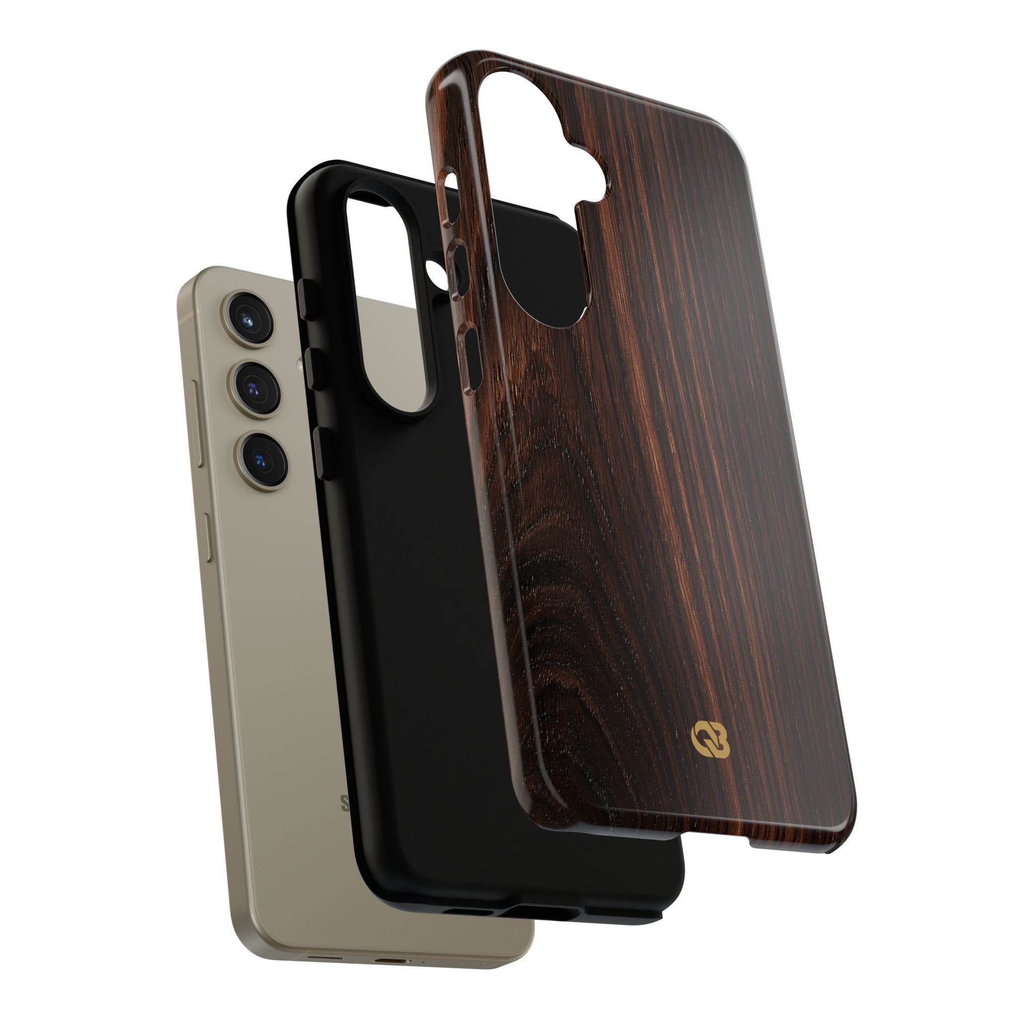 Brown Tough Phone Case for Samsung - Burnished Mahogany Grain