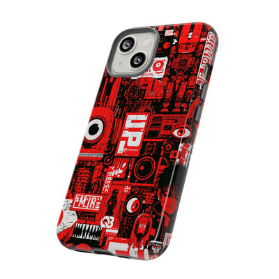 Neo Mecha Collage · Tough Phone Case for iPhone · Red