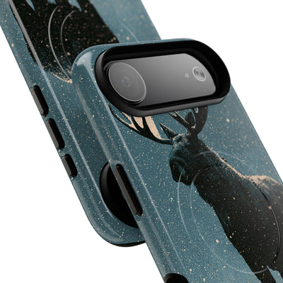 Nordic Boreal Moose · Tough 2.0 Magnetic Phone Case for iPhone · Blue