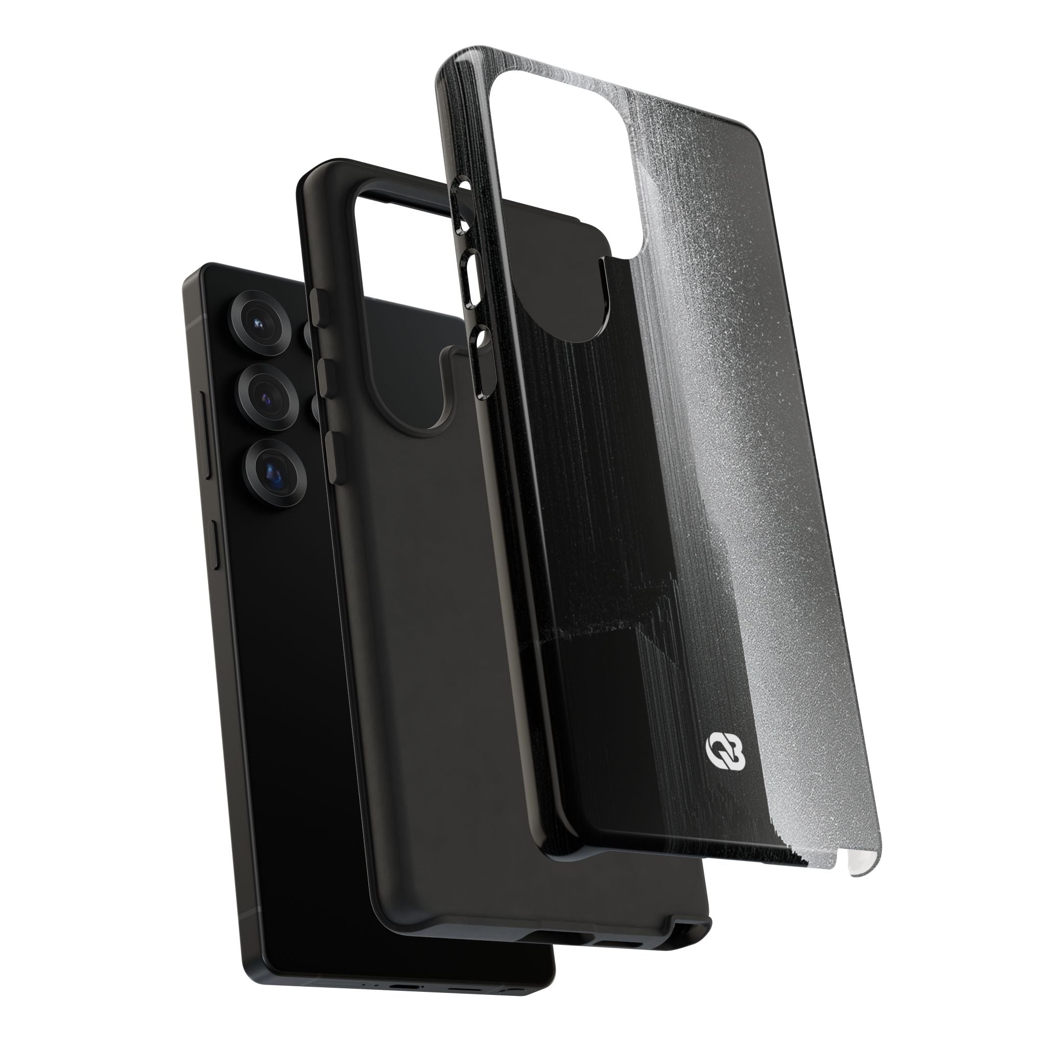 Black Tough Phone Case for Samsung - Brutalist Pixel Monolith