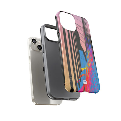 Blue Tough Phone Case for iPhone - Fractured Data Skyline