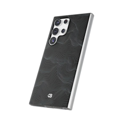 Black Lite Phone Case for Samsung - Obsidian Topo Wireframe