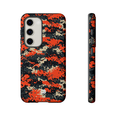 Signal Pixel Camo · Tough Phone Case for Samsung · Orange