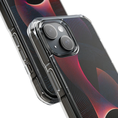 Black Impact MagSafe Phone Case for iPhone - Cobalt Crimson Flux