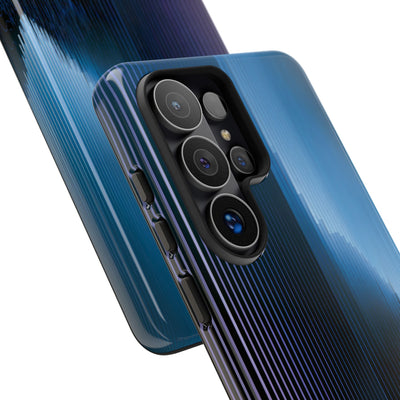 Blue Tough Phone Case for Samsung - Indigo Distortion Wave