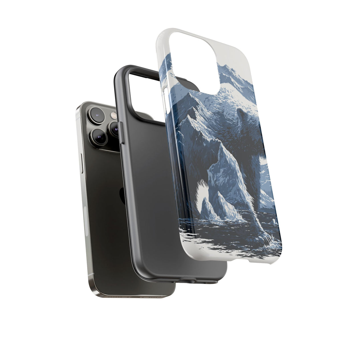Fjord Summit Bear · Tough Phone Case for iPhone · Blue