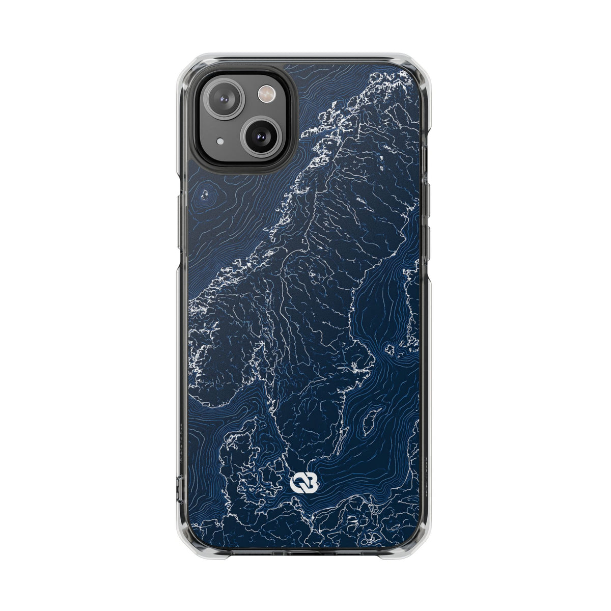 Nordic Contour Chart · Clear Impact Magnetic Phone Case for iPhone · Blue