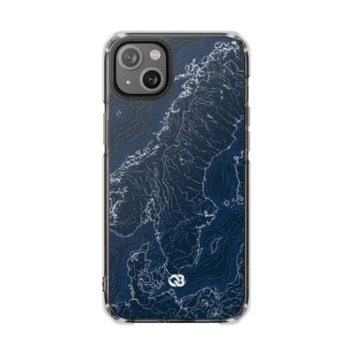 Nordic Contour Chart · Clear Impact Magnetic Phone Case for iPhone · Blue
