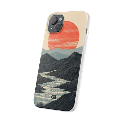 Beige Lite Phone Case for iPhone - Crimson Ridge Flow
