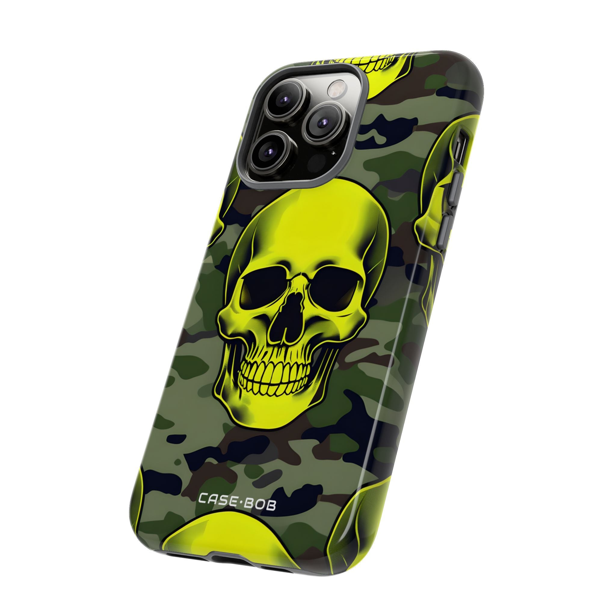 Neon Skull Camo iPhone 14 Pro Max Skal - Tough