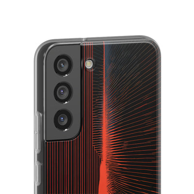 Red Lite Phone Case for Samsung - Crimson Frequency Pulse