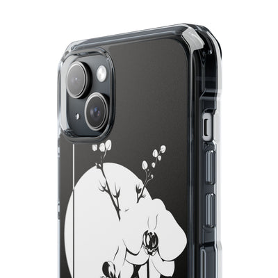 Nocturne Orchid Bloom · Clear Impact Magnetic Phone Case for iPhone ·  Black
