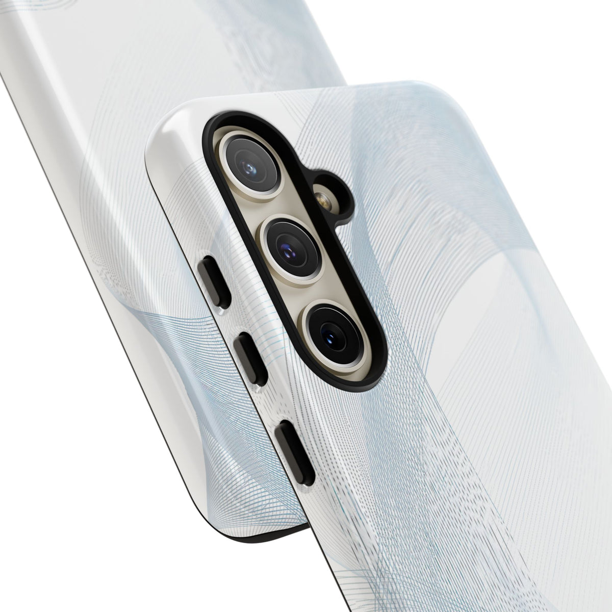 White Tough Phone Case for Samsung - Arctic Line Current