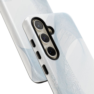 White Tough Phone Case for Samsung - Arctic Line Current