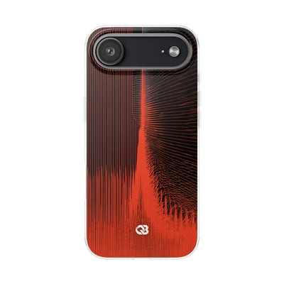Red Lite Phone Case for iPhone - Crimson Frequency Pulse