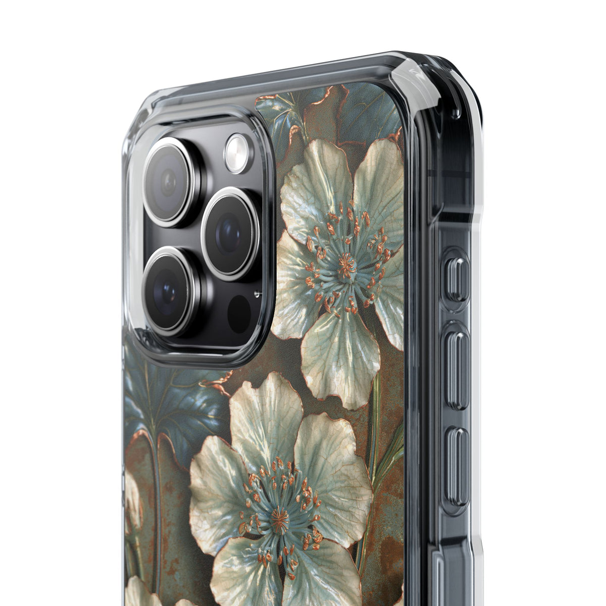 Gilded Blossom Reverie · Clear Impact Magnetic Phone Case for iPhone · Teal