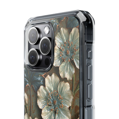 Gilded Blossom Reverie · Clear Impact Magnetic Phone Case for iPhone · Teal