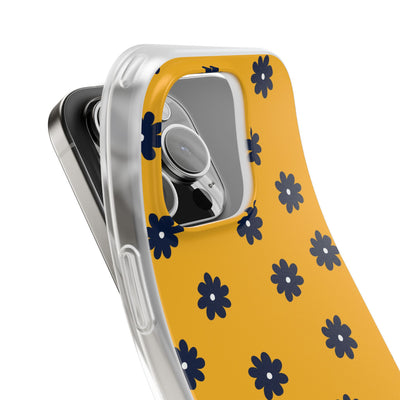 Navy Daisy Mustard · Soft Phone Case for iPhone