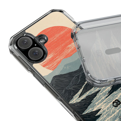 Beige Impact MagSafe Phone Case for iPhone - Crimson Ridge Flow