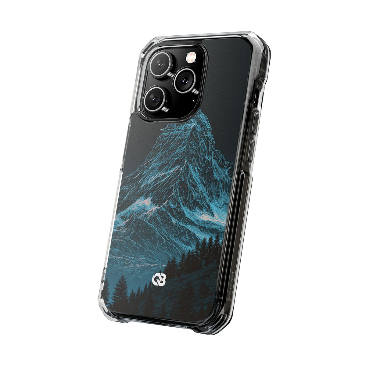 Glacial Alpine Peak · Clear Impact Magnetic Phone Case for iPhone · Blue