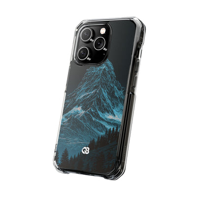 Glacial Alpine Peak · Clear Impact Magnetic Phone Case for iPhone · Blue