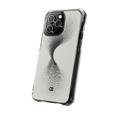 White Impact MagSafe Phone Case for iPhone - Linear Torsion Grid