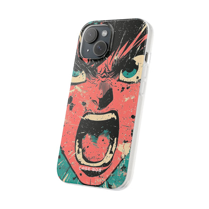 Screaming Face Pink iPhone 15 Skal - Mjukt