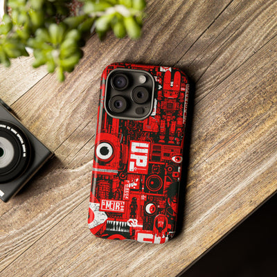 Neo Mecha Collage · Tough Phone Case for iPhone · Red