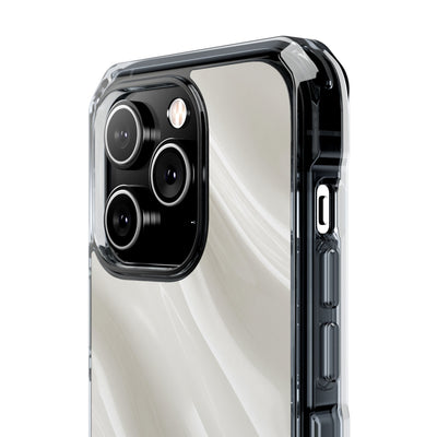 White Impact MagSafe Phone Case for iPhone - Polished Ivory Wave