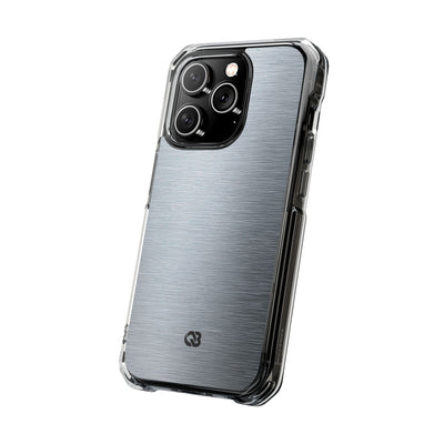 Silver Impact MagSafe Phone Case for iPhone - Satin Chrome Grain
