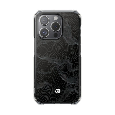 Obsidian Contour Elevation · Clear Impact Magnetic Phone Case for iPhone · Black
