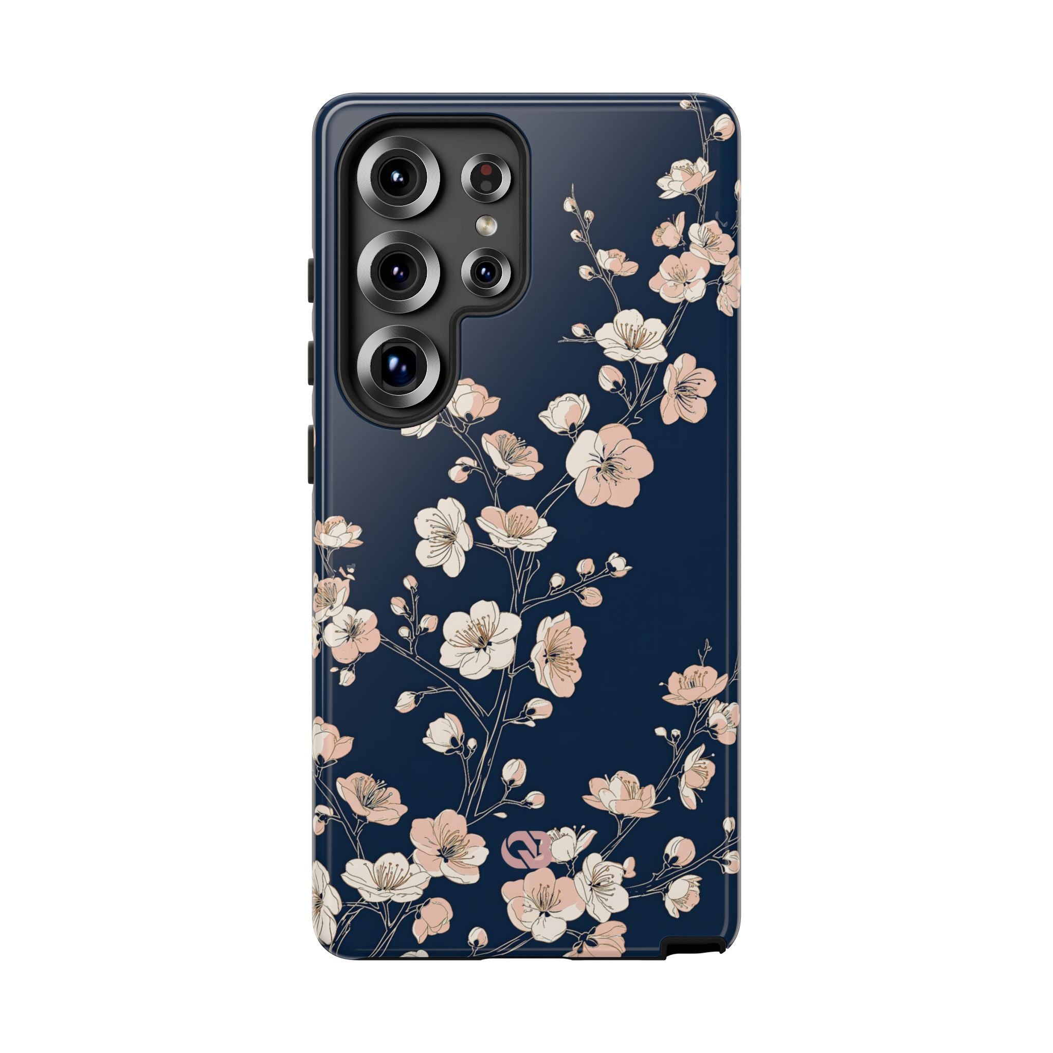 Blue Tough Phone Case for Samsung - Midnight Peach Sakura