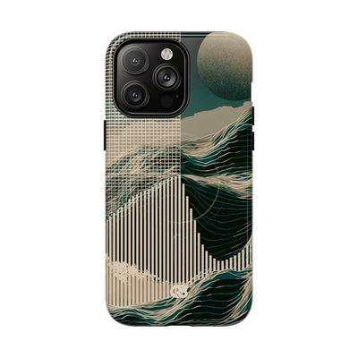 Green Tough 2.0 Magsafe Phone Case for iPhone - Lunar Moss Topography