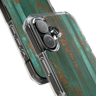 Teal Impact MagSafe Phone Case for iPhone - Verdigris Copper Siding