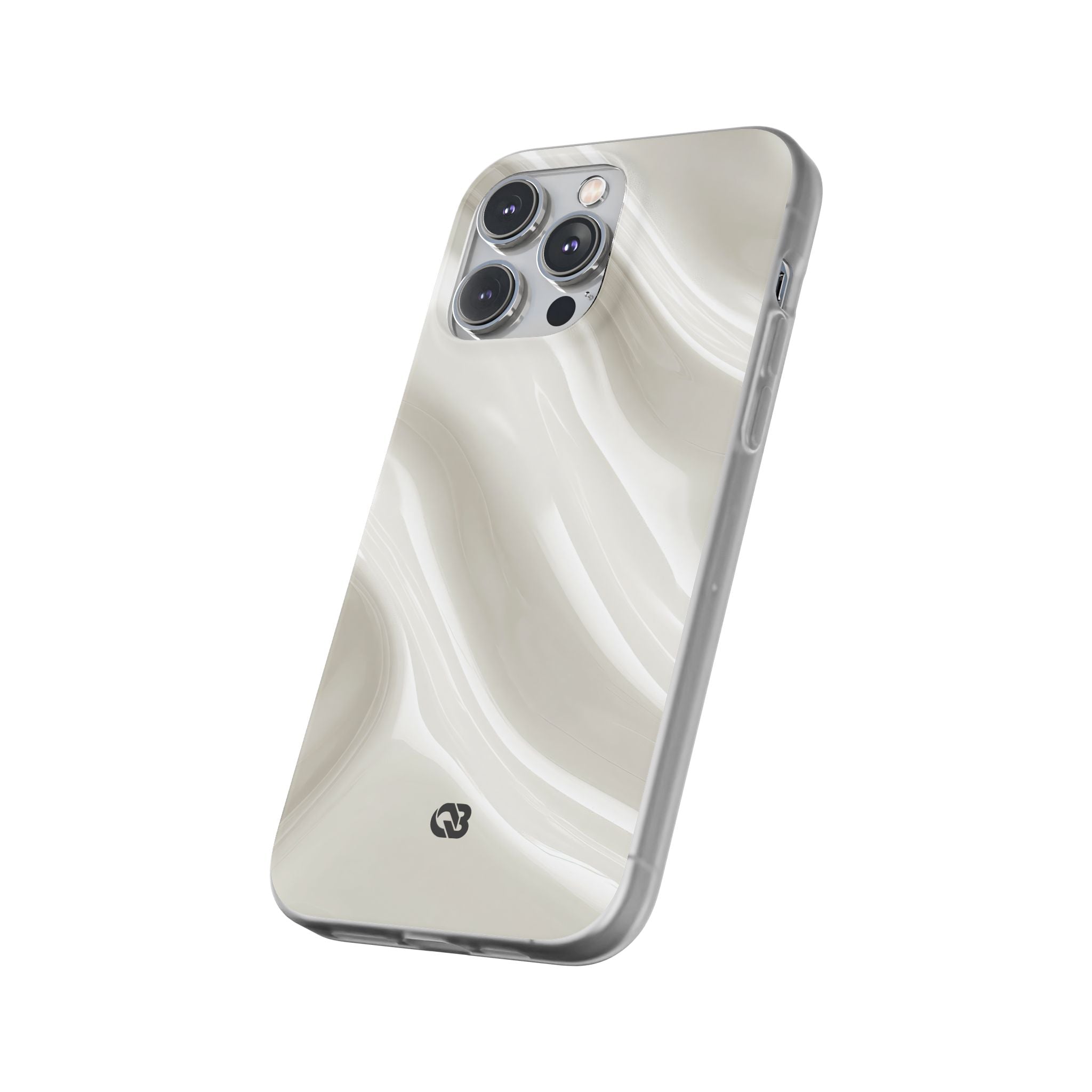 White Lite Phone Case for iPhone - Polished Ivory Wave
